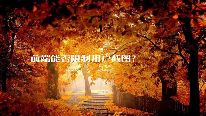 前端能否限制用户截图？