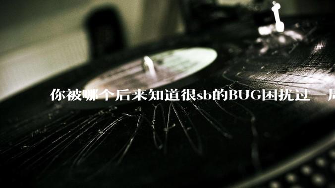 你被哪个后来知道很sb的BUG困扰过一周以上吗？